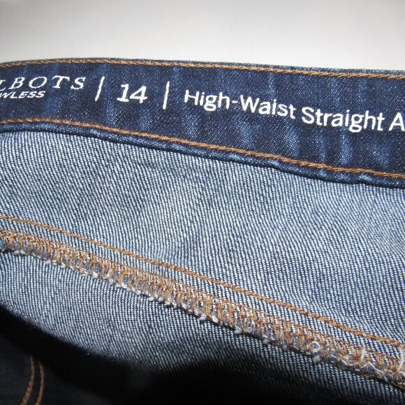TALBOTS Flawless High Waist Straight Ankle Dark Wash Jeans Size 14 - Picture 5 of 5